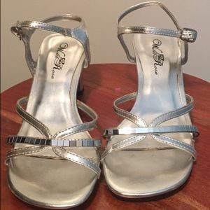 Silver Strappy Heels